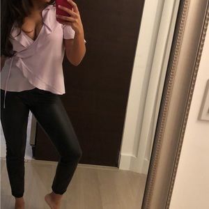 Express Purple Wrap Top